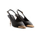 Patent Slingbacks with Gold Cap Toe
