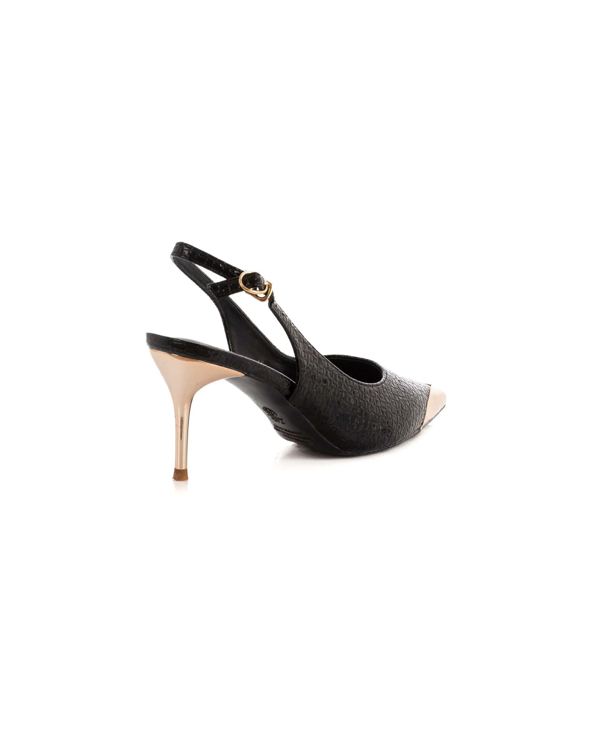 Patent Slingbacks with Gold Cap Toe