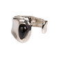 Bold Cuff Bracelet with Black Teardrop Stone Accent
