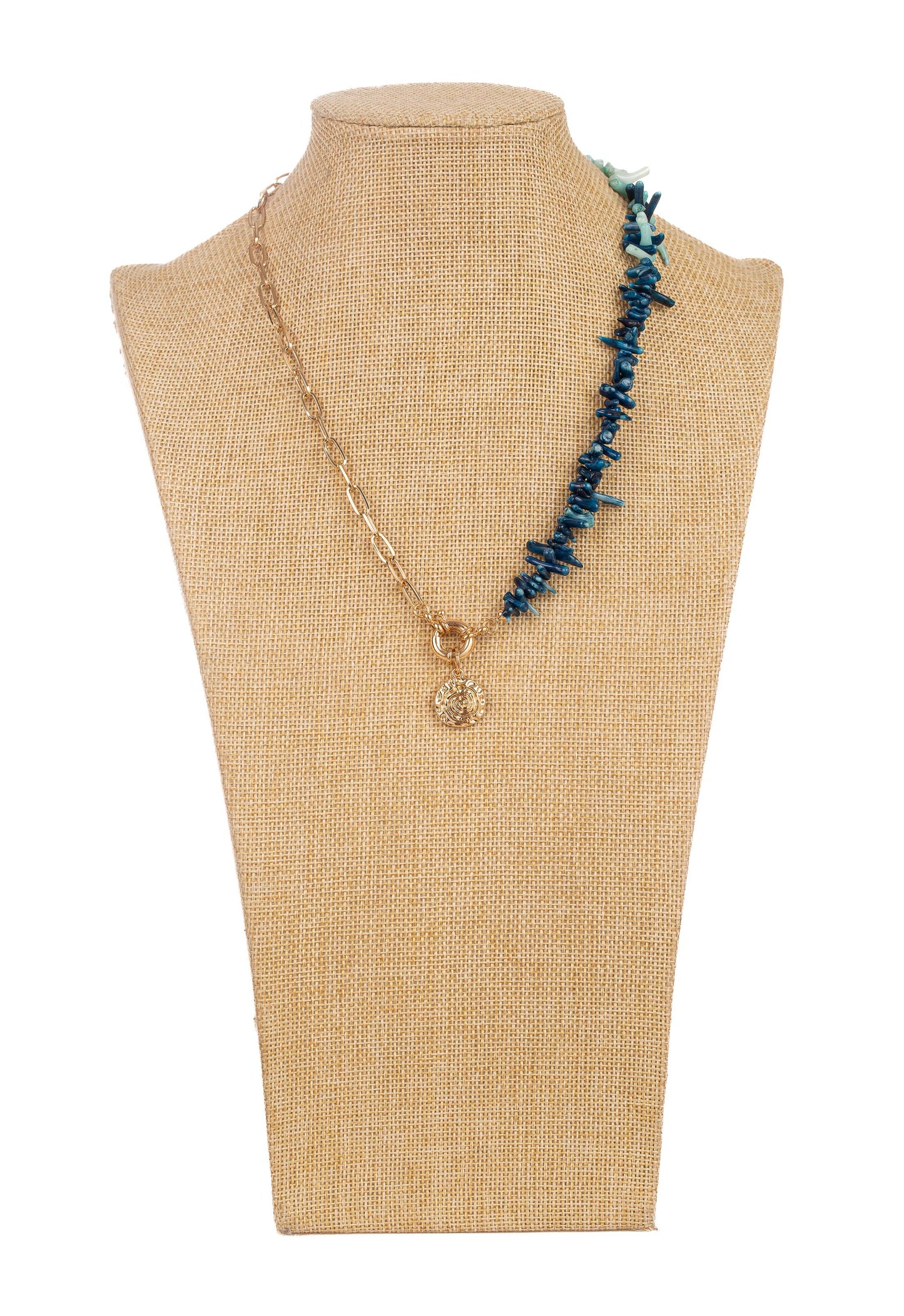 Modern Asymmetrical Beaded Pendant Necklace