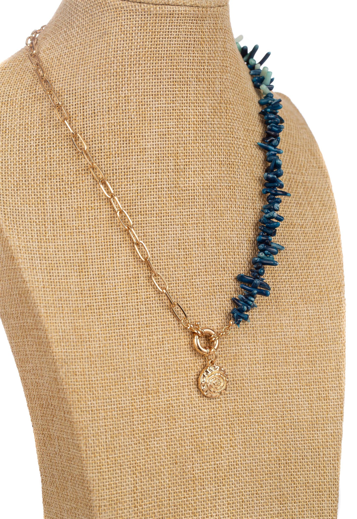 Modern Asymmetrical Beaded Pendant Necklace