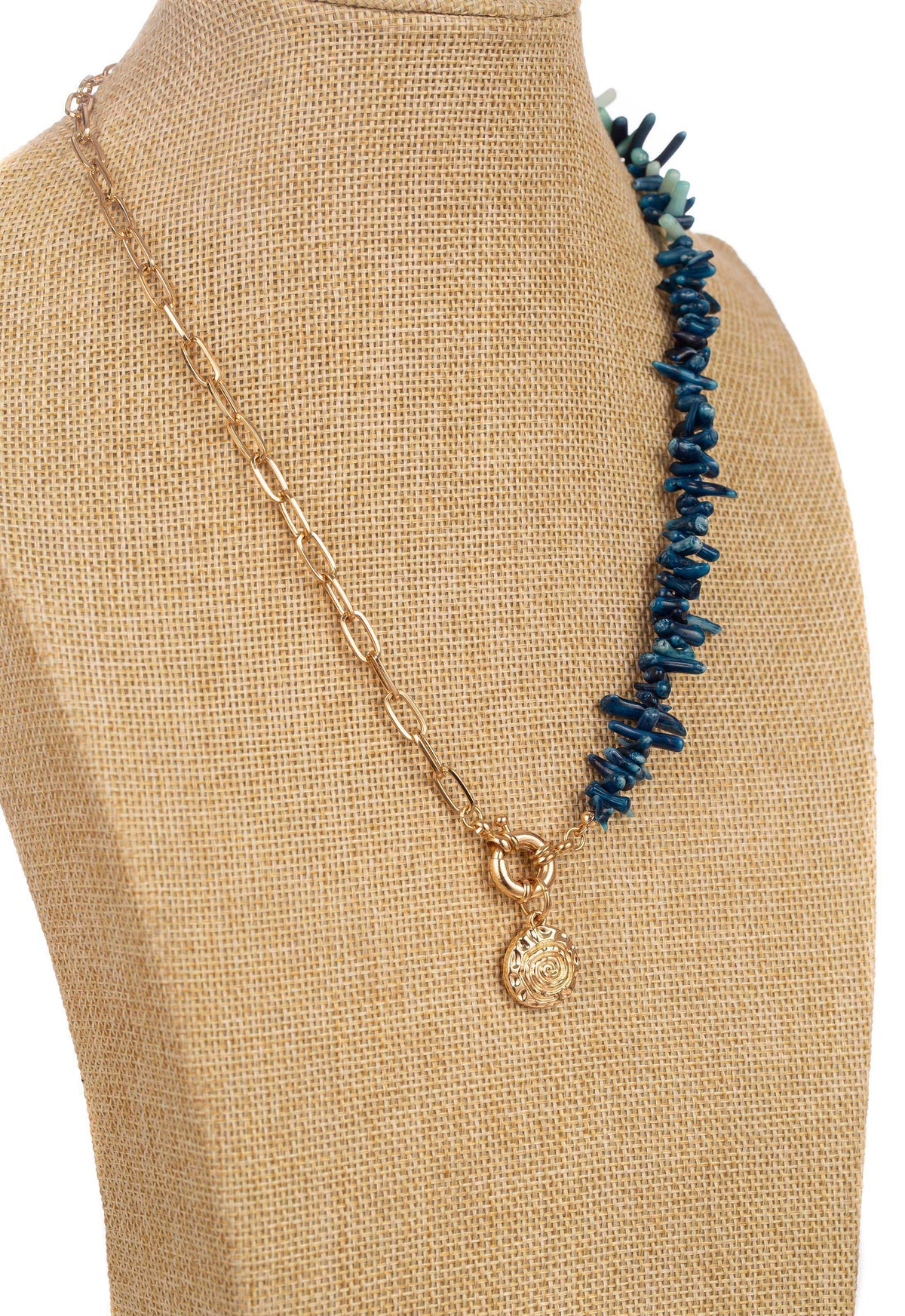 Modern Asymmetrical Beaded Pendant Necklace