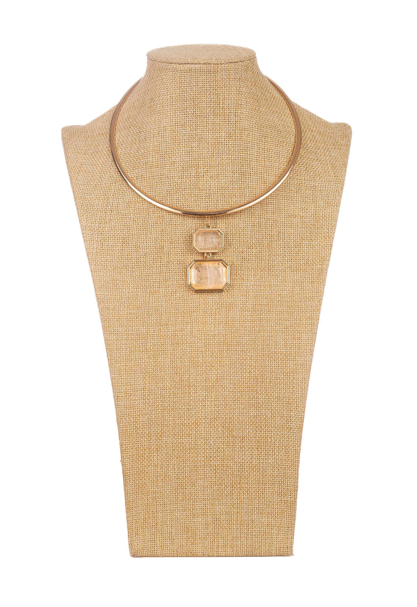 Contemporary Geometric Pendant Choker Necklace