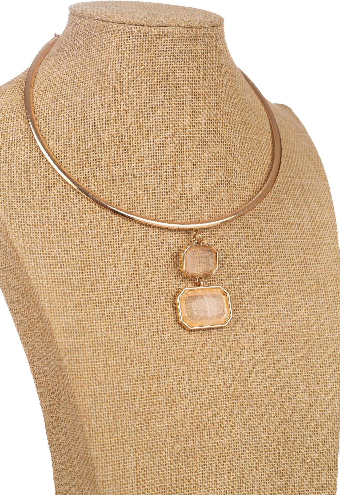 Contemporary Geometric Pendant Choker Necklace