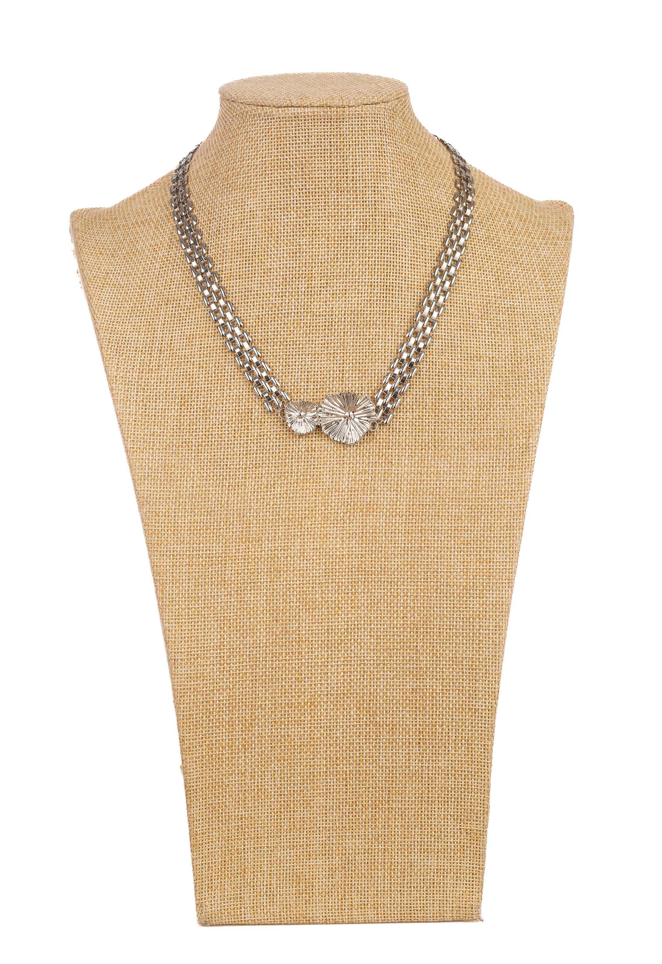 Double Chain Floral Pendant Necklace Design