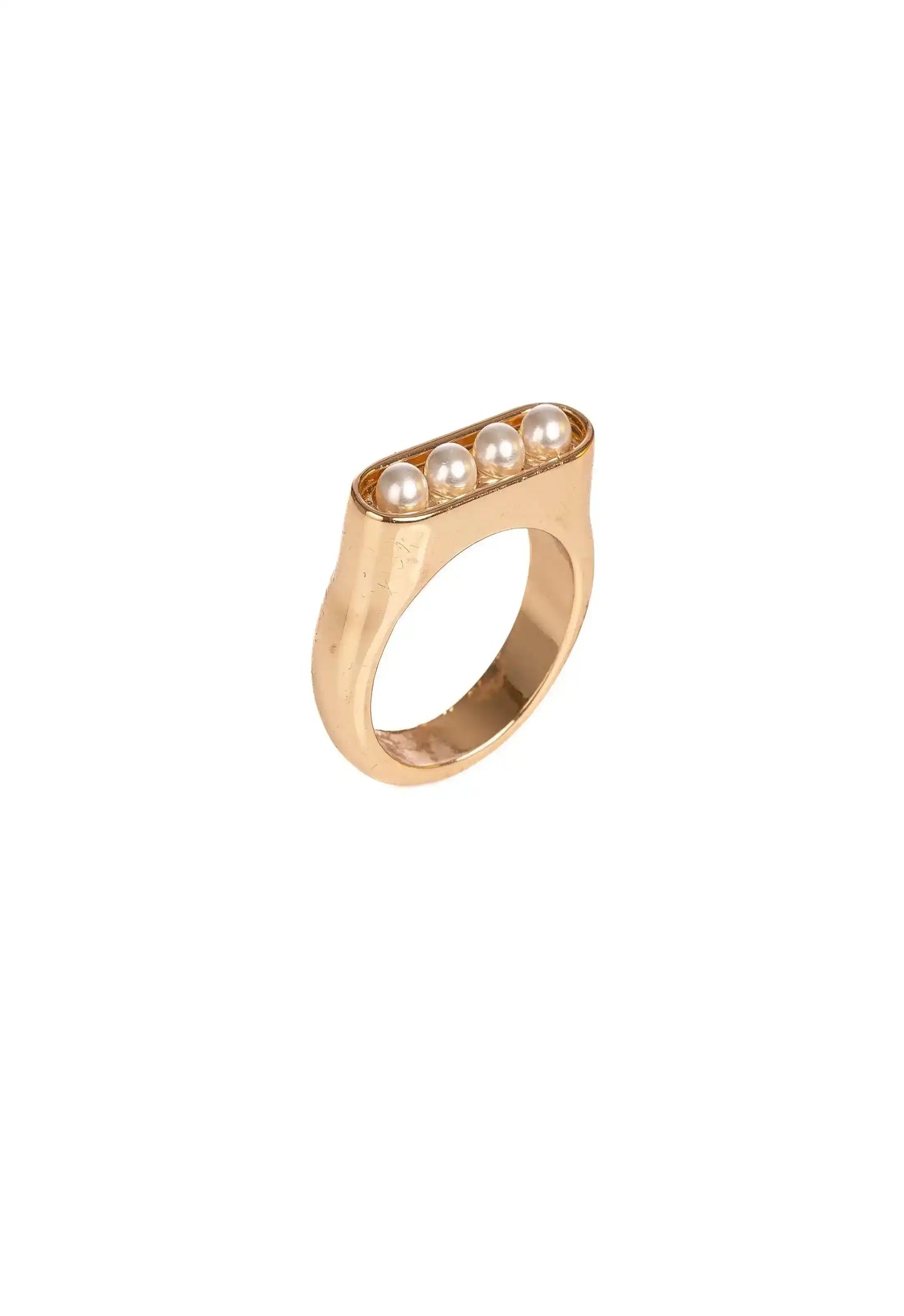 Four-Pearl Accent Gold Ring