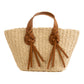 Straw Beach Bag with Braided Handle