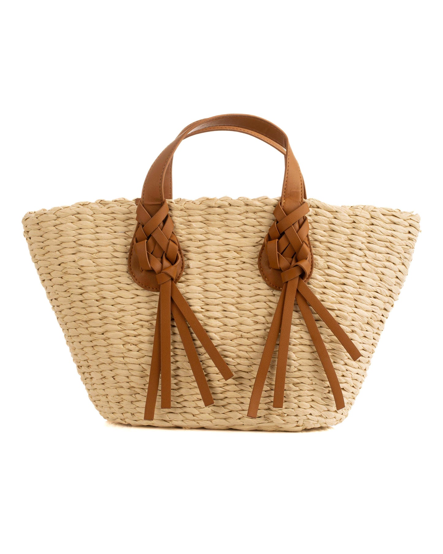 Straw Beach Bag with Braided Handle