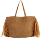 Knitted Straw Beach Shoulder-Bag with Fringes