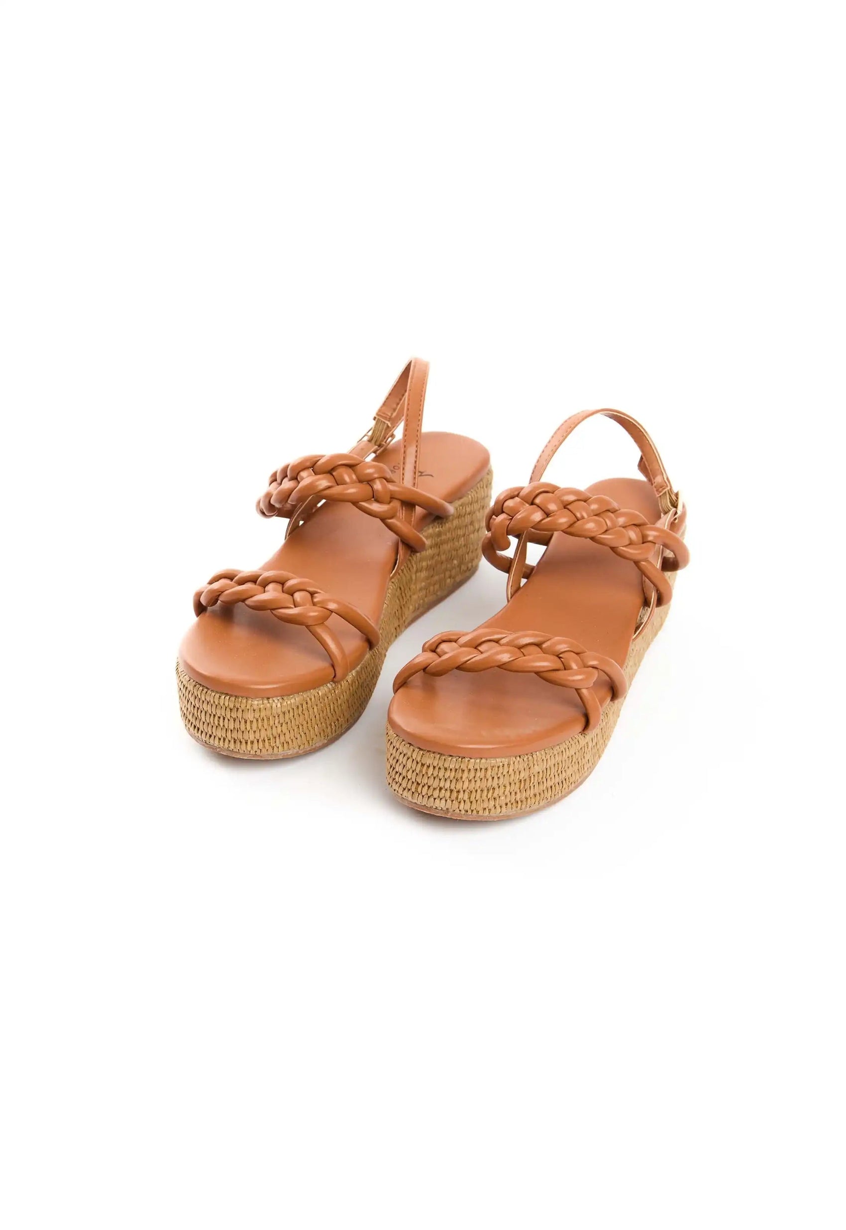 Braided Strap Platform Sandals