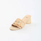 Woven Buckle Block Heel Mules