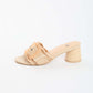 Woven Buckle Block Heel Mules