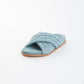 Pearl Embellished Slide Denim Sandals