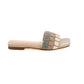 Raffia Slide Sandals in Multicolor