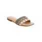 Raffia Slide Sandals in Multicolor