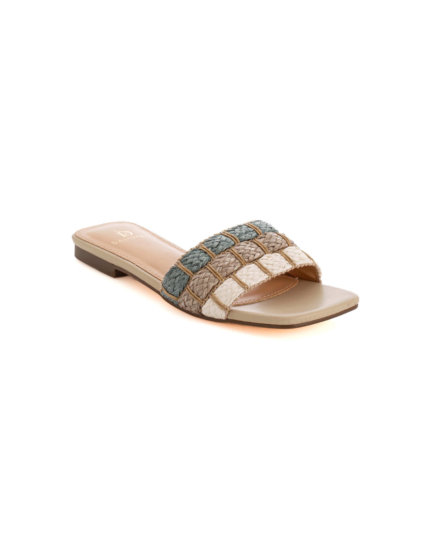 Raffia Slide Sandals in Multicolor