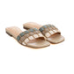 Raffia Slide Sandals in Multicolor