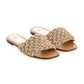 Beaded Flat Slide Sandals