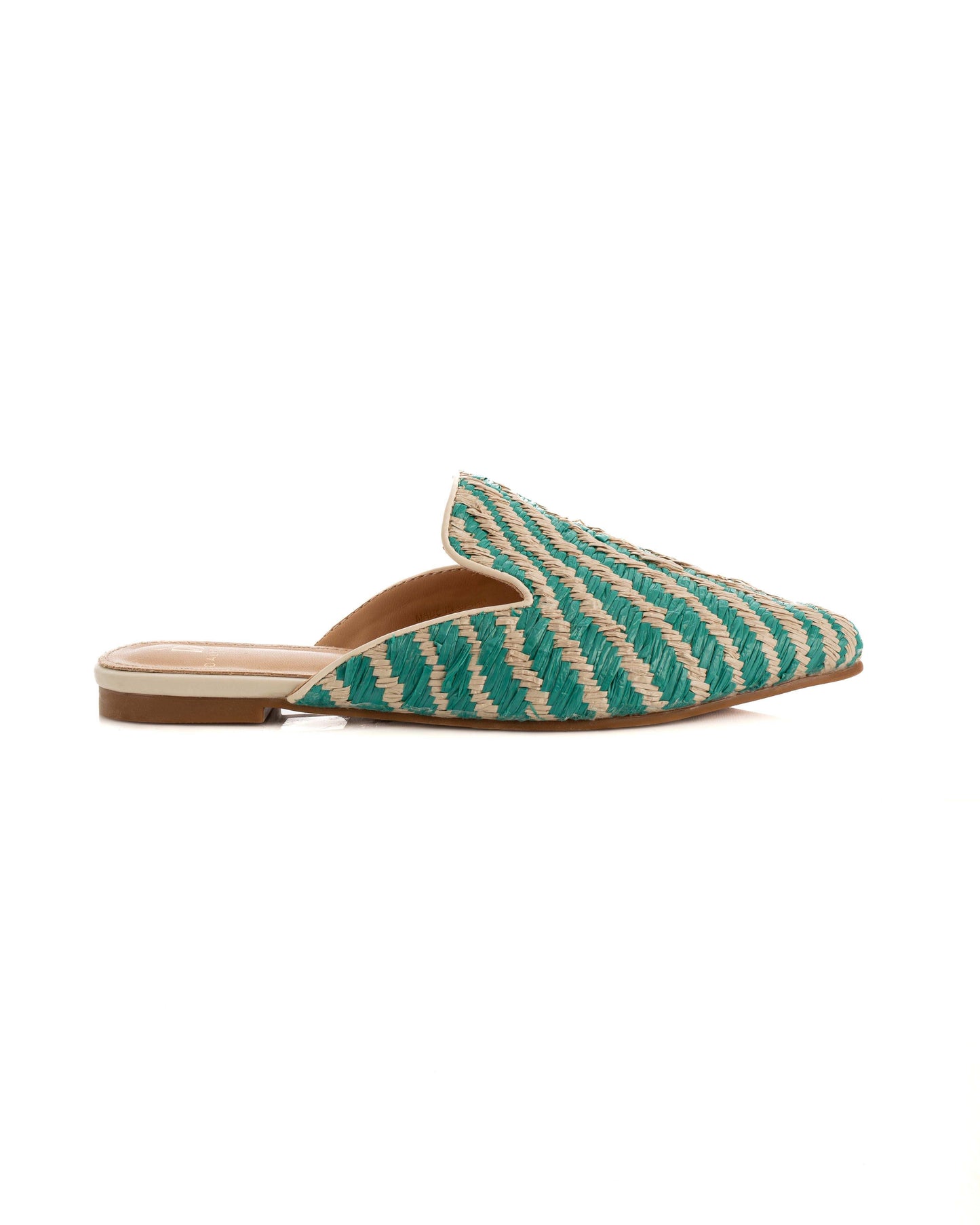 Woven Raffia Flat Mules