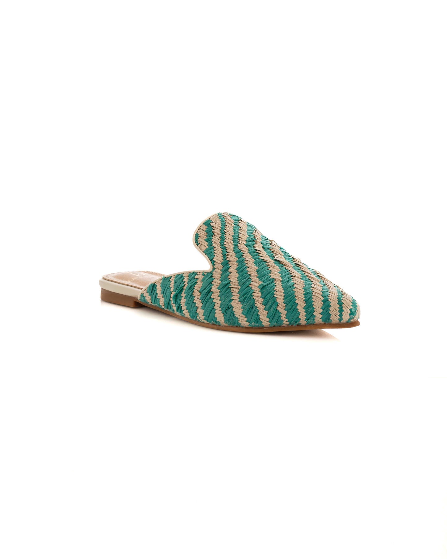 Woven Raffia Flat Mules