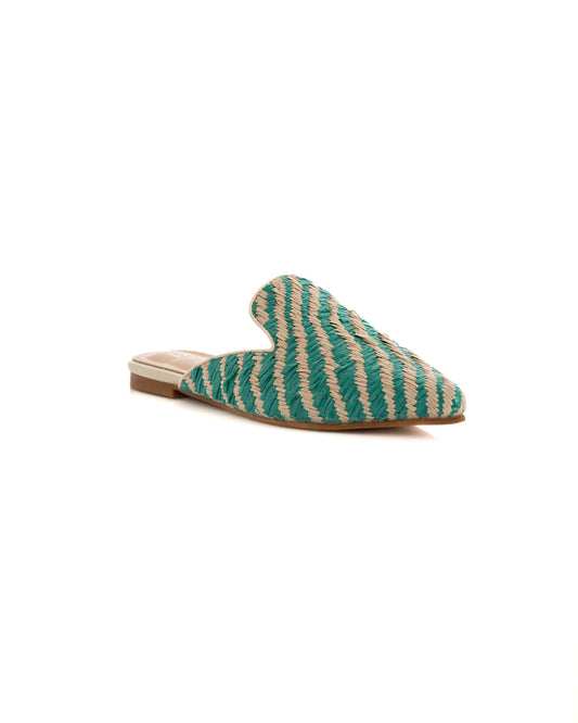 Woven Raffia Flat Mules