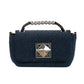 Silver Beads Handle Crossbody Bag