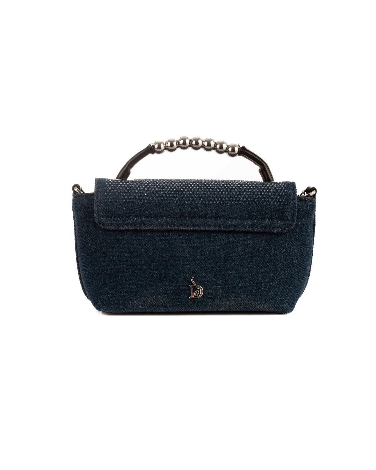 Silver Beads Handle Crossbody Bag