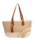 Striped Casual Beach Bag with Mini Purse