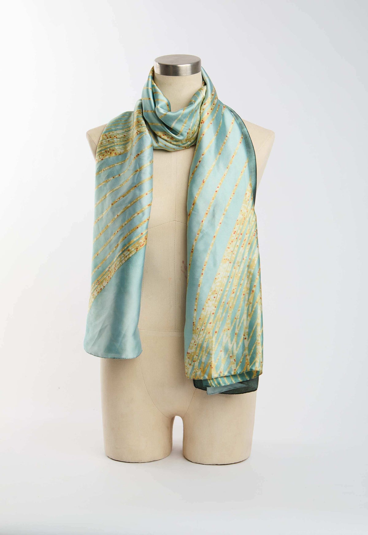 Patterned Satin Scarf with Elegant Finish