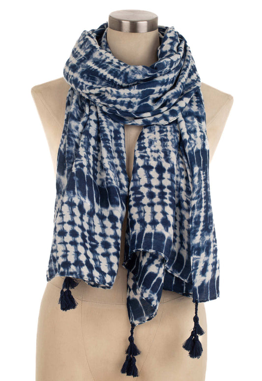 Tie-Dye Tassel Detail Scarf