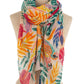 Tropical Leaf Multicolor Scarf Design