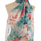 Wrap-Up Scarf with Tropical Leaves Pattern