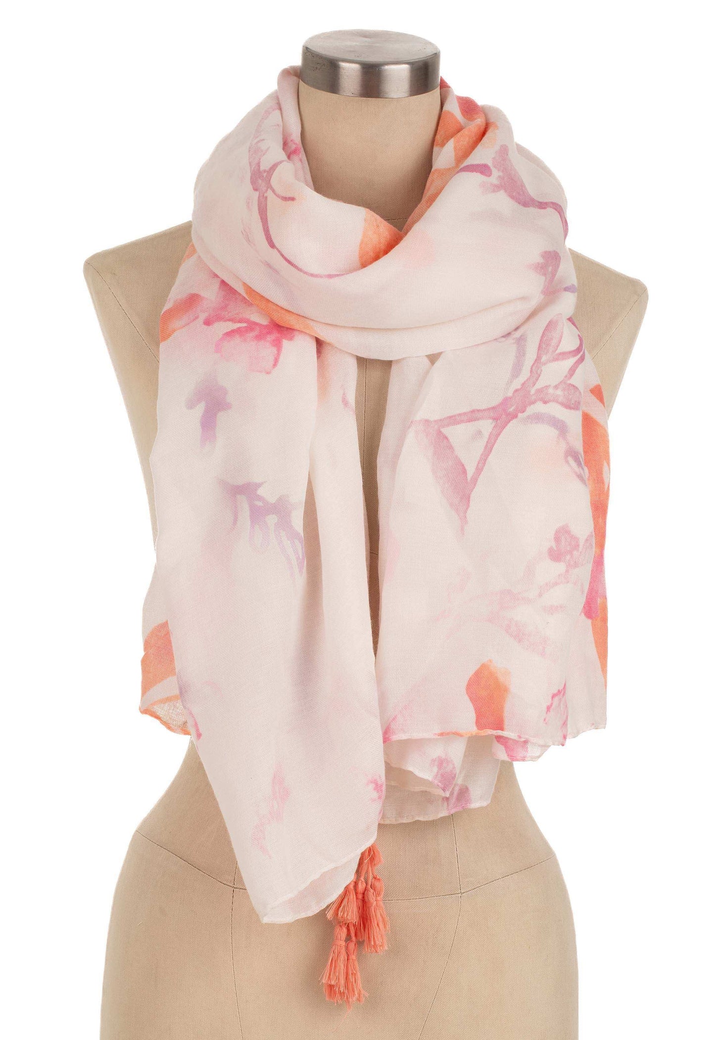 Pastel Abstract Tassel Accent Scarf