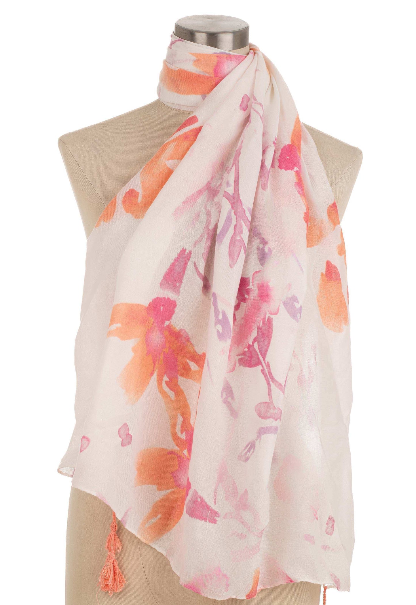 Pastel Abstract Tassel Accent Scarf