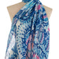 Watercolor Abstract Printed Blue Scarf