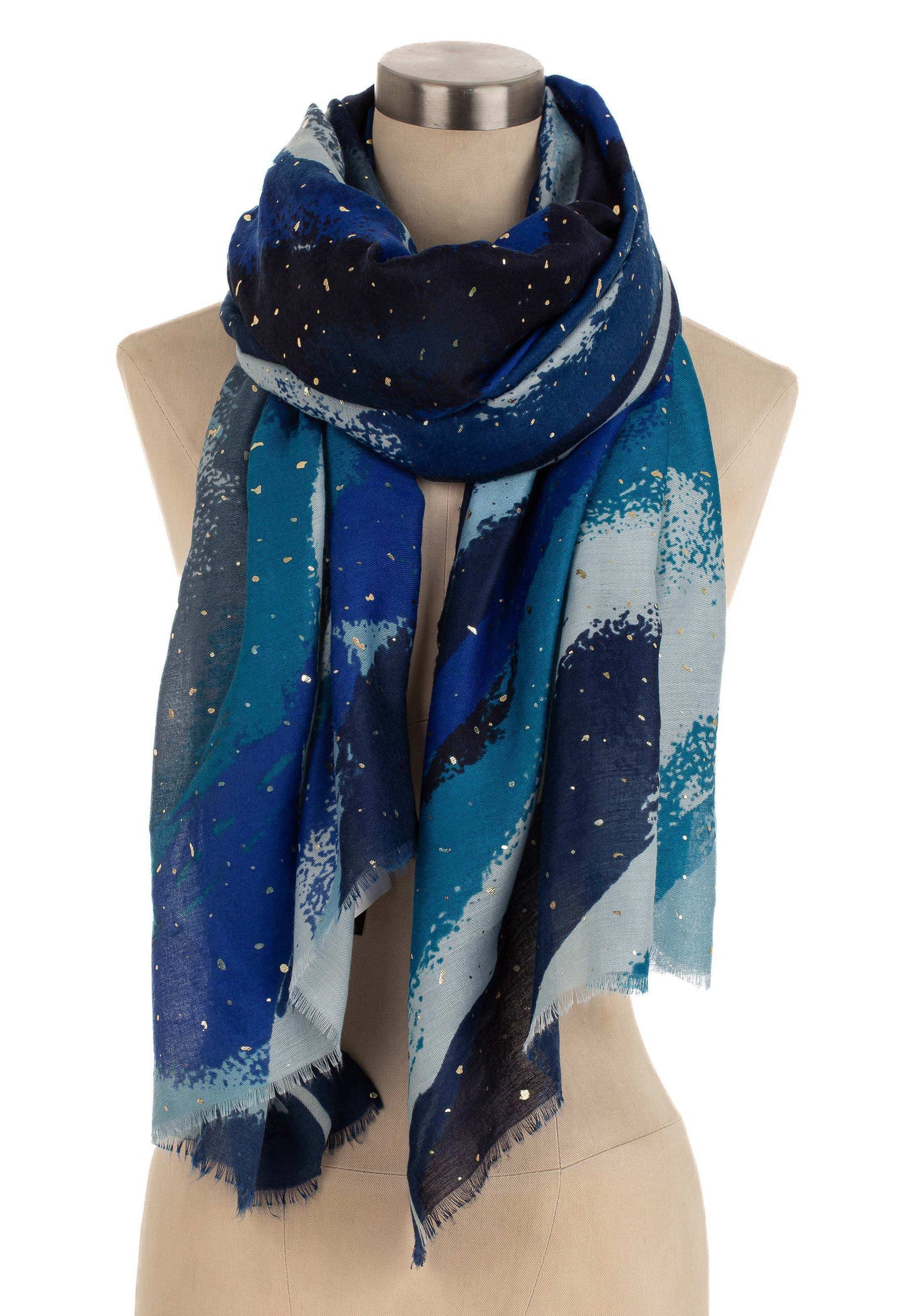 Scarf with Golden Dotted Design
