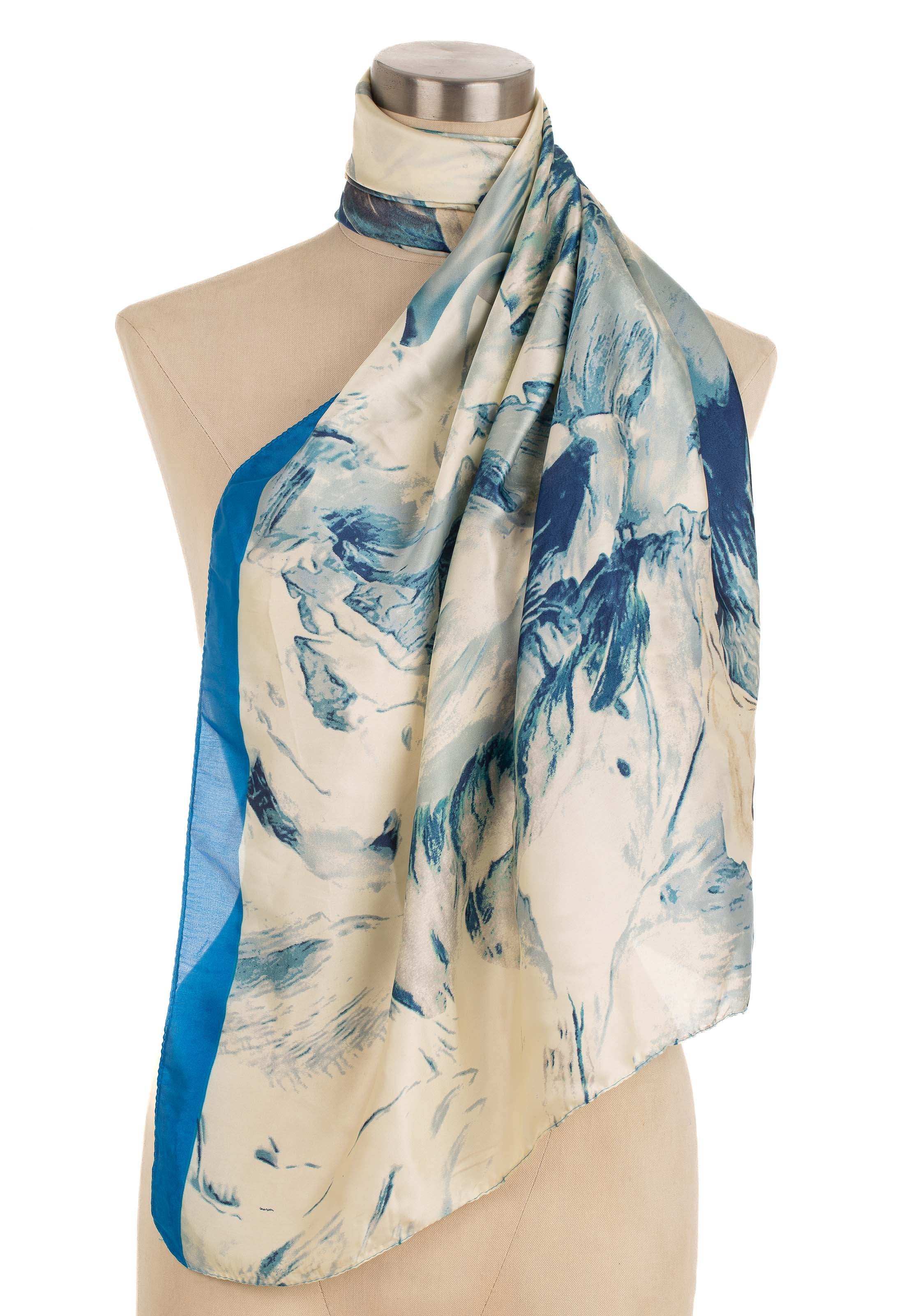 تصميم وشاح شرابة مطبوع بالزهرة