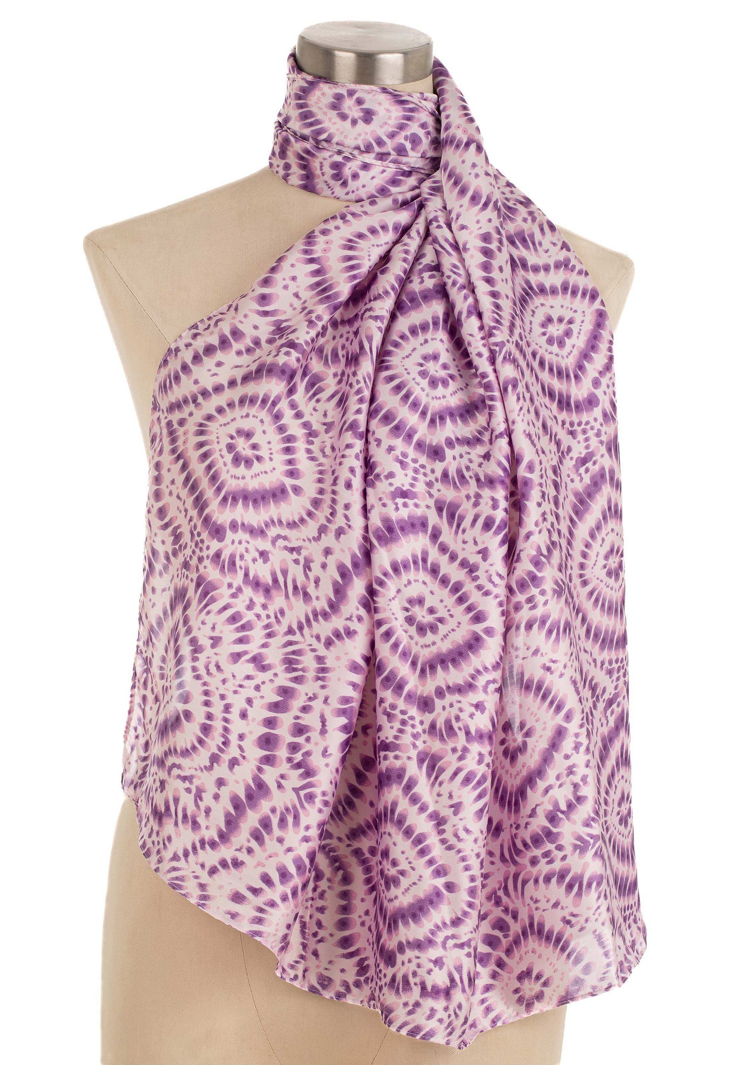 Elegant Spiral Pattern Scarf with Subtle Tones