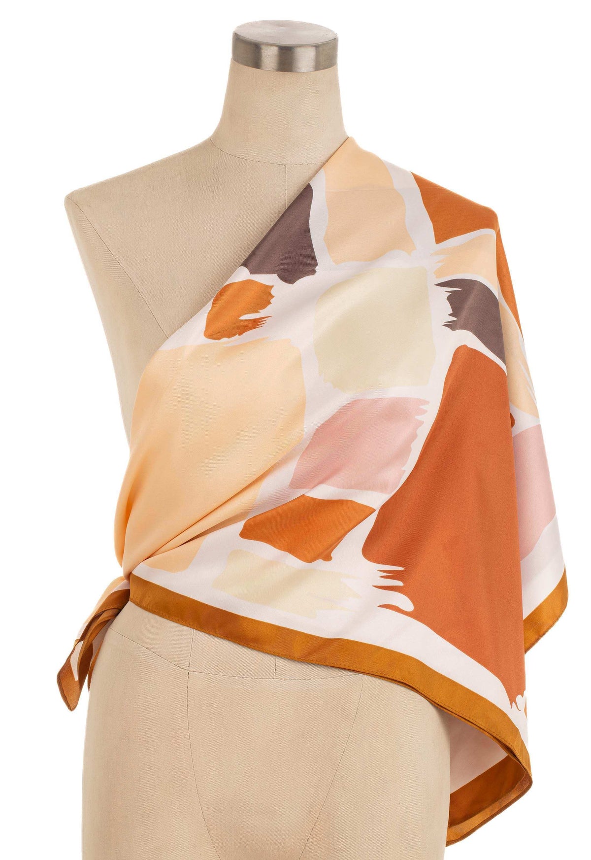 Striped Square Scarf in Warm Tones