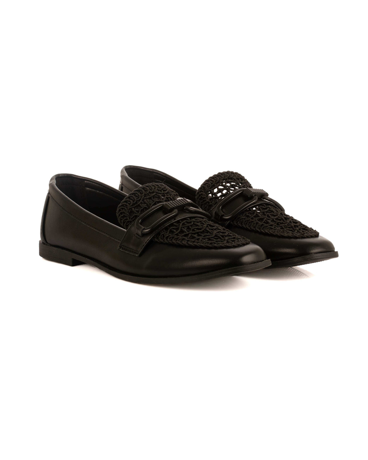 Woven Buckle Casual Loafers