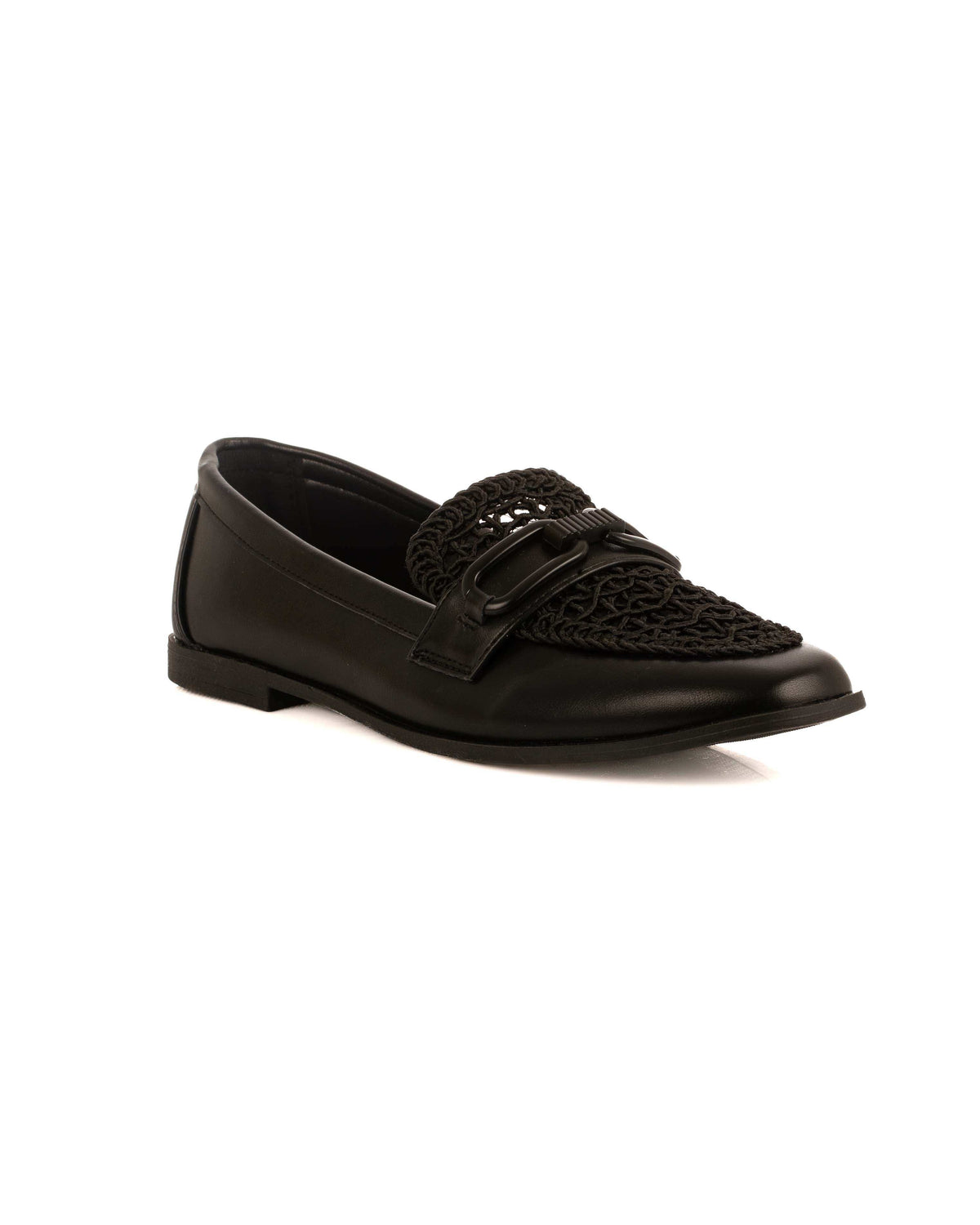 Woven Buckle Casual Loafers