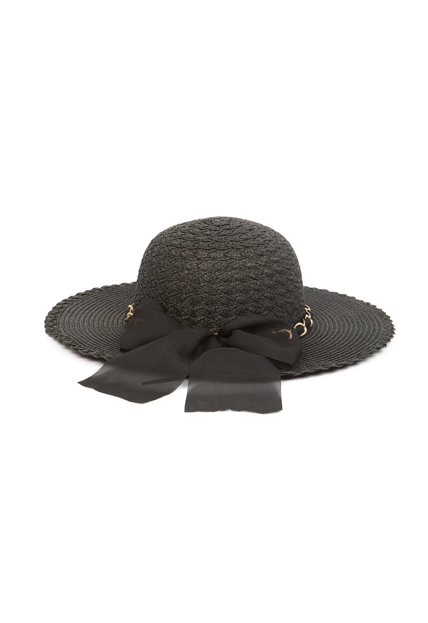 Bow Accent Wide Brim Hat