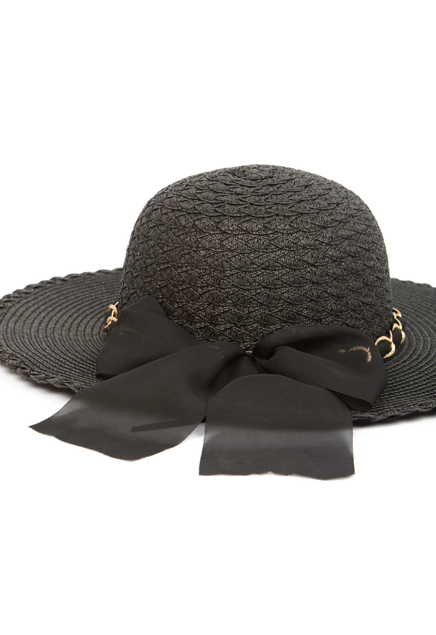 Bow Accent Wide Brim Hat