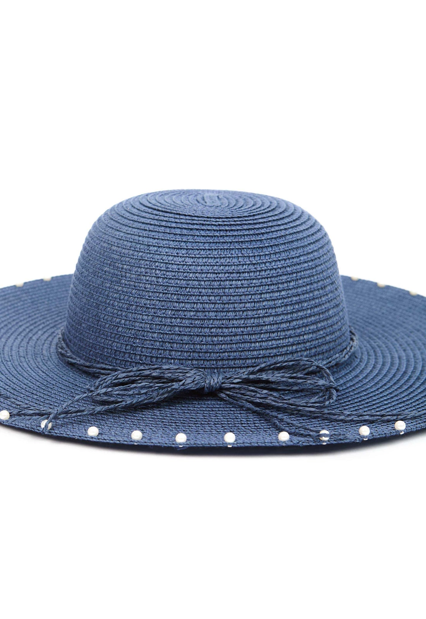 Pearl Decorated Wide Brim Hat