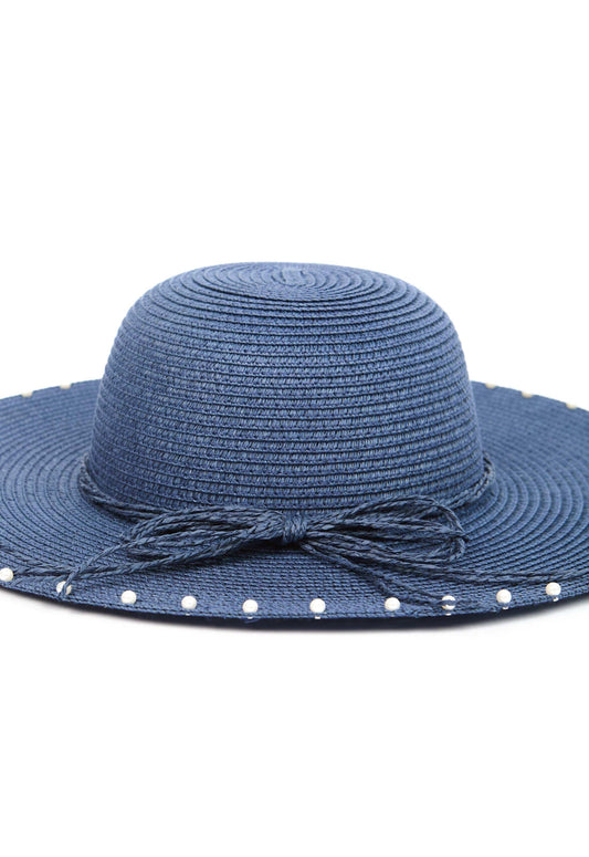 Pearl Decorated Wide Brim Hat