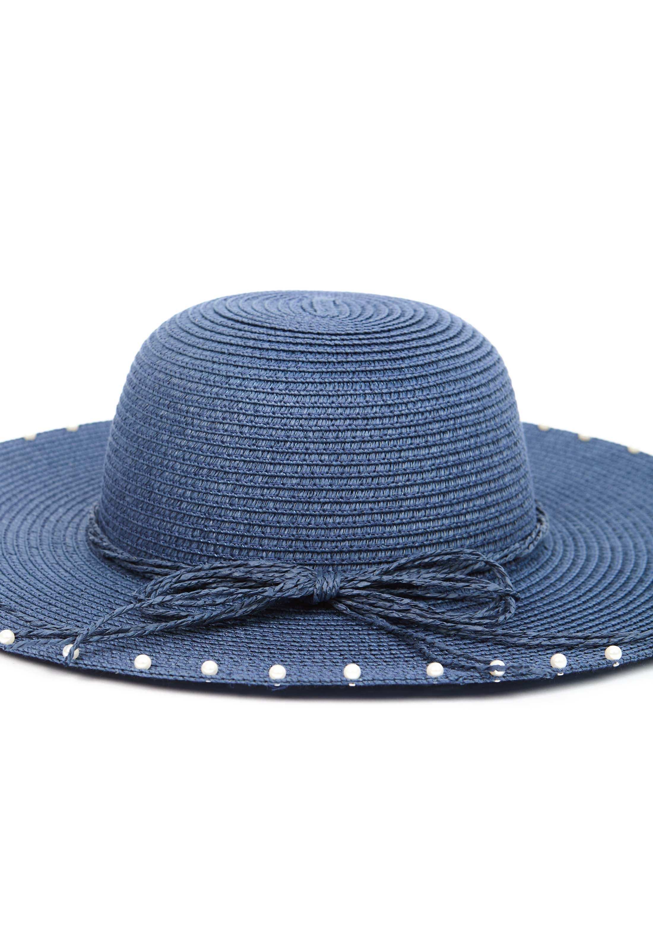 Pearl Decorated Wide Brim Hat