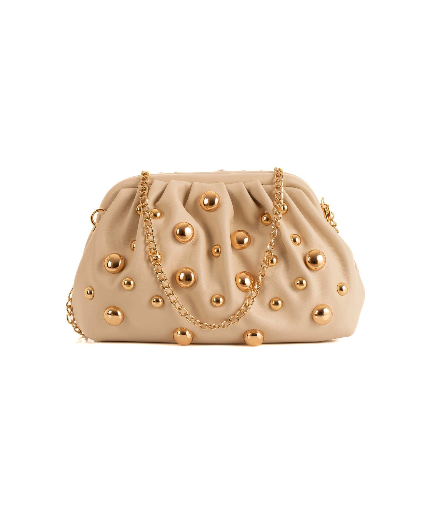 Carey Golden Studded Clutch