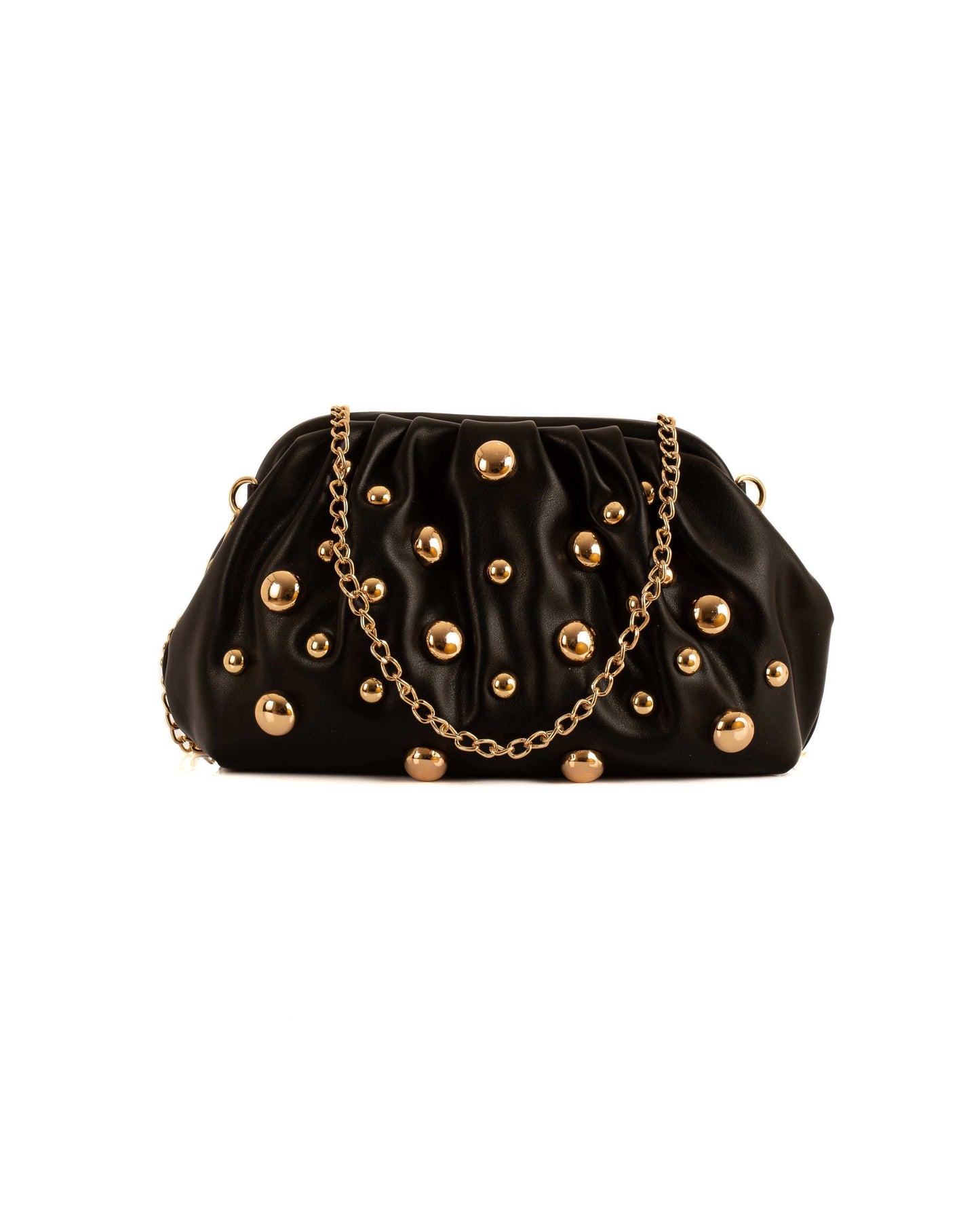 Carey Golden Studded Clutch