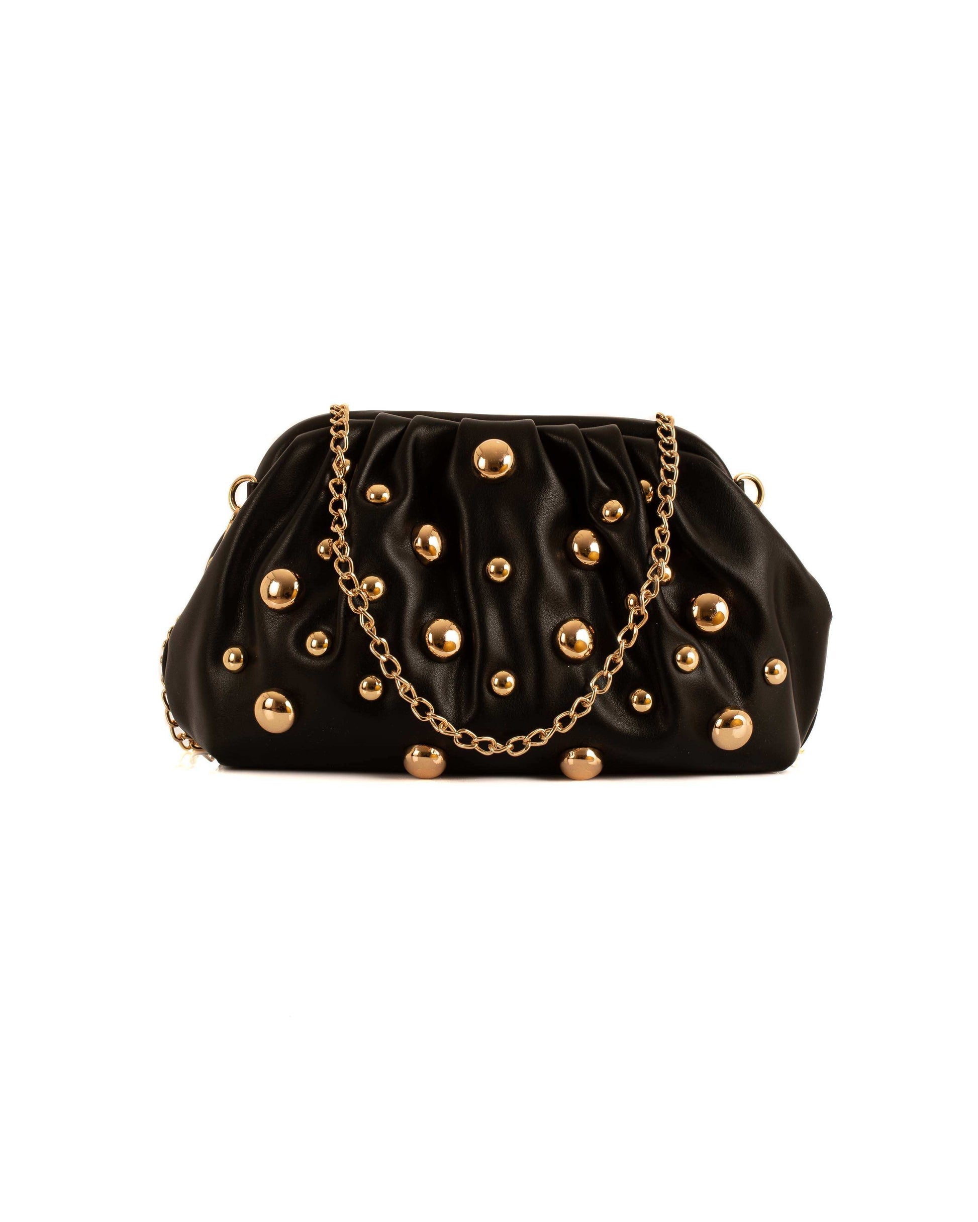 Carey Golden Studded Clutch