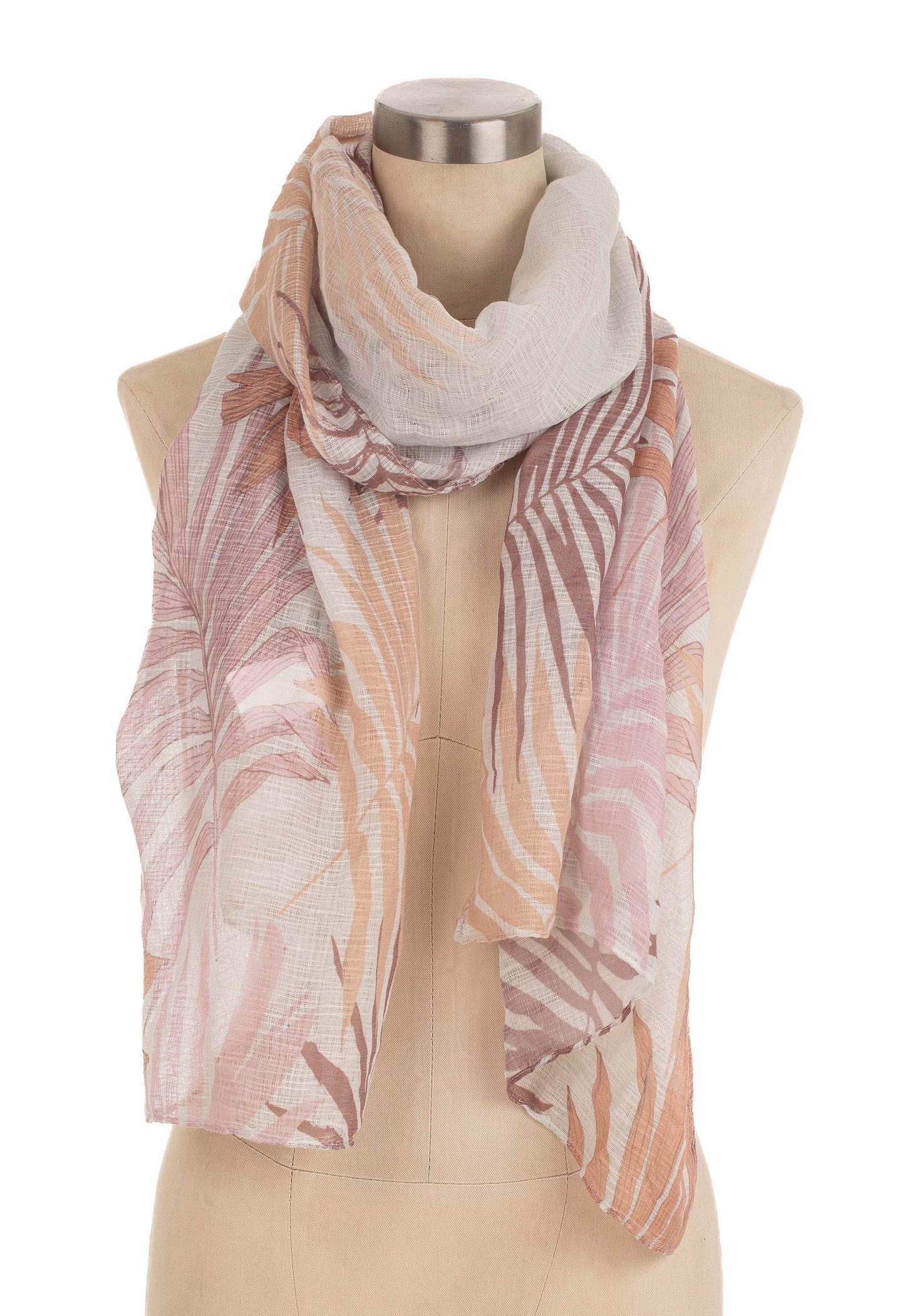 Palm Print Scarf in Soft Hues